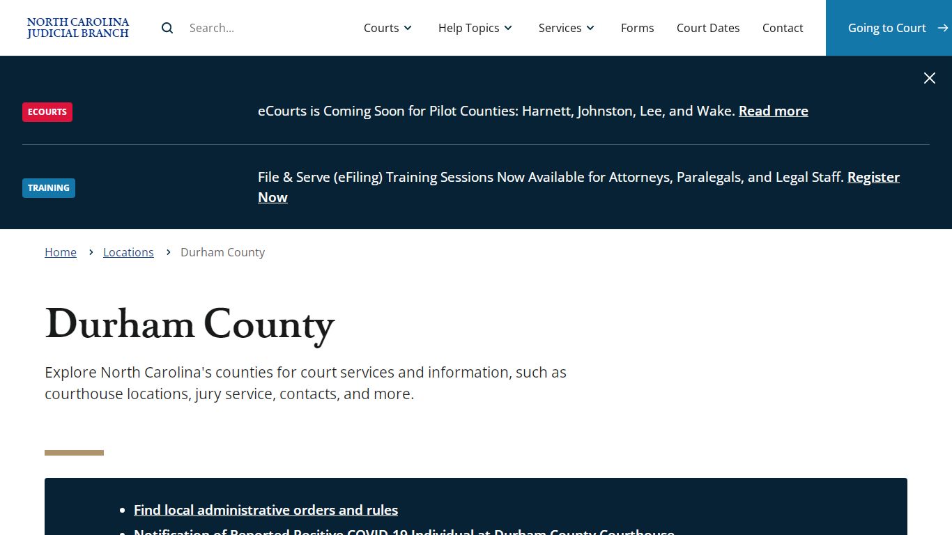 Durham County | North Carolina Judicial Branch - NCcourts