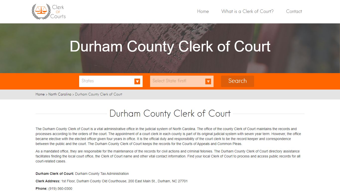 Find Your Durham County Clerk of Courts in NC - clerk-of-courts.com